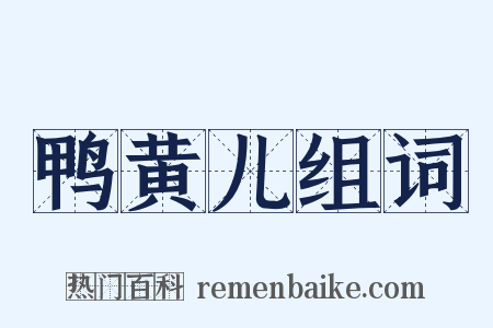 鸭黄儿组词是什么意思的图片